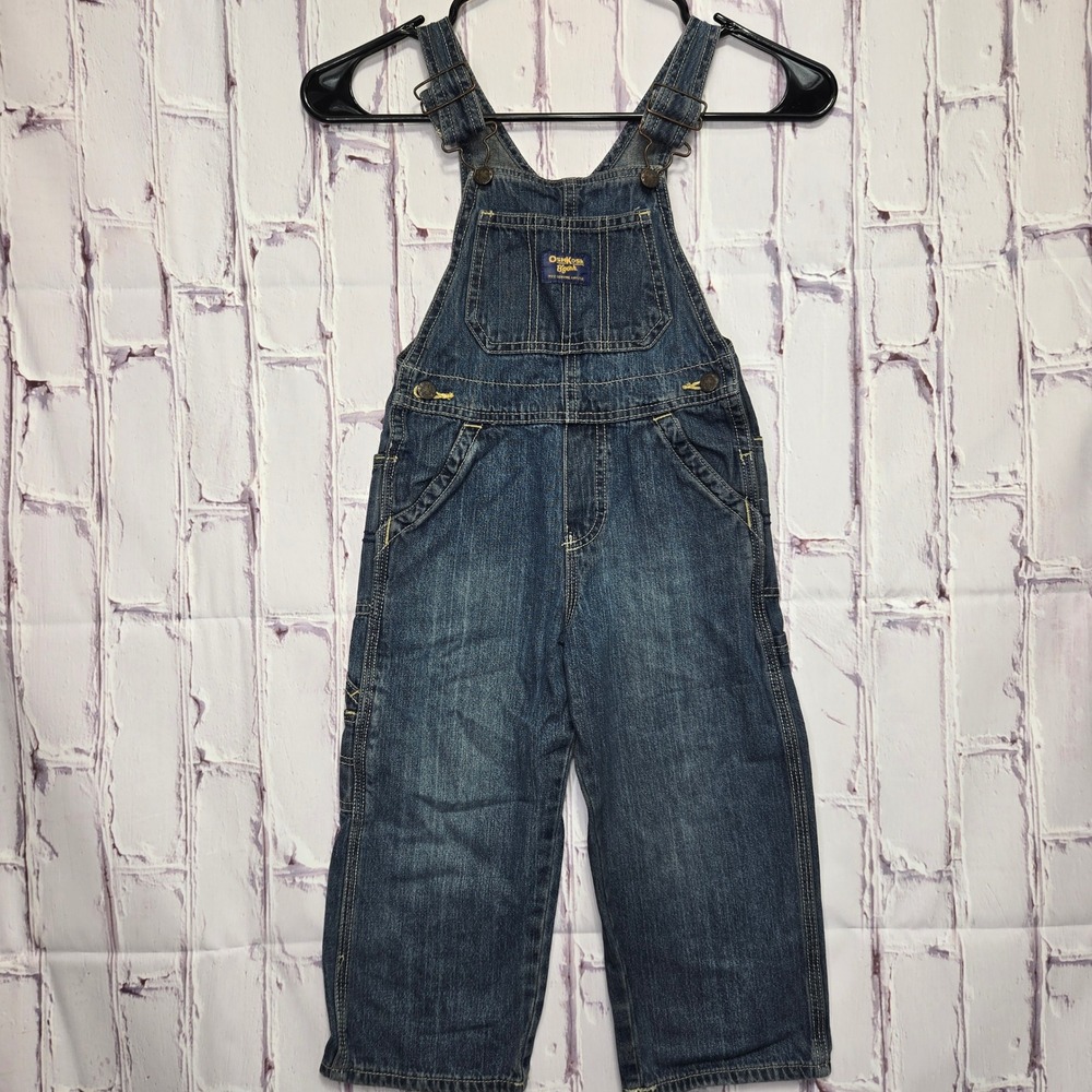 VTG OshKosh B'gosh Toddler 4T Denim Overalls Vestbak Blue Medium Wash Cotton